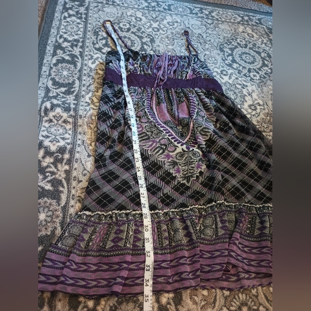 Vintage Twenty One Babydoll Dress Medium Purple Boho Festival Coachella - Picture 9 of 10